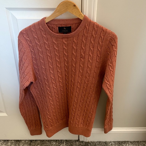 Magee Salmon color cotton Cable Knit Sweater